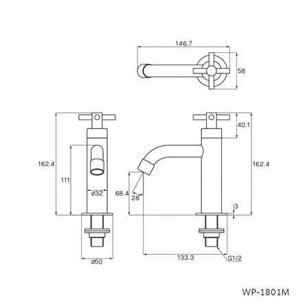 ก๊อกอ่างล้างหน้าเดี่ยว WS WP-1801M_1