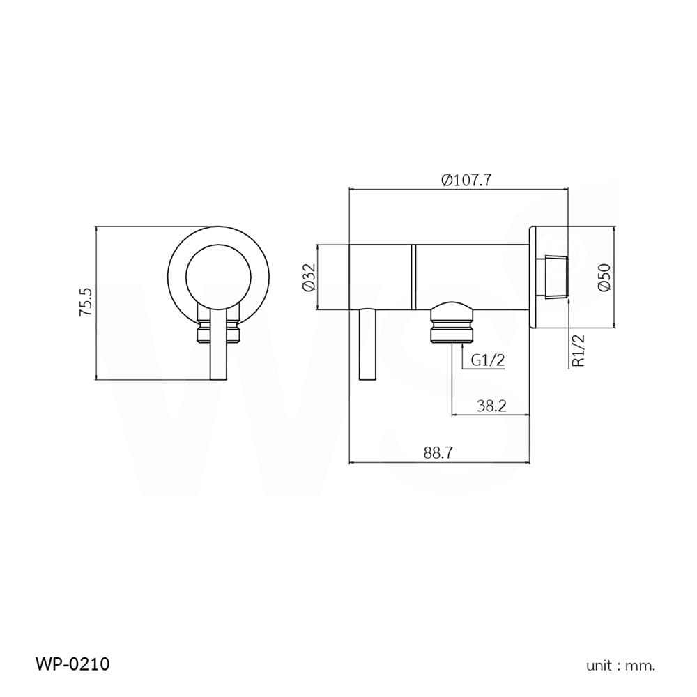วาล์วฝักบัว 1 ทาง WS WP-0210