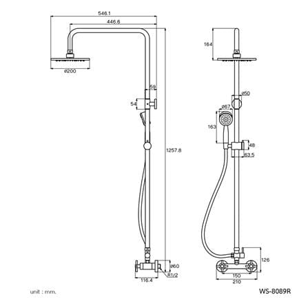 ชุดฝักบัว RAIN SHOWER ผสม WS WS-8089R_1
