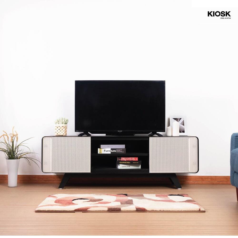 ตู้วางทีวี KIOSK PT-04 DG 150 ซม. สีดำ/ขาว