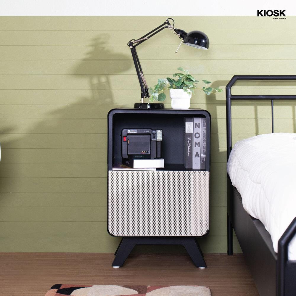 ตู้เหล็กบานผสม KIOSK PT-02 DG สีดำ/ขาว