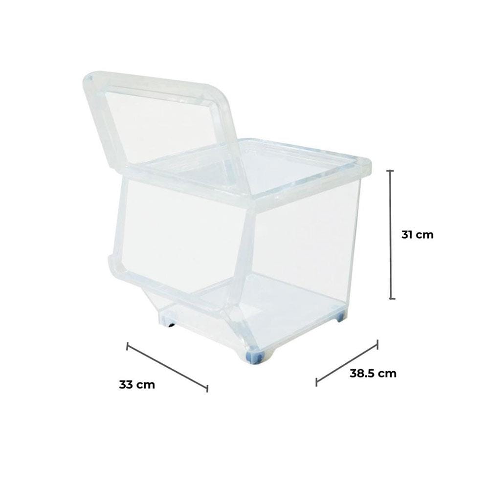 STORAGE BOX WITH WHEELS STACKO HP 70551 M CLEAR