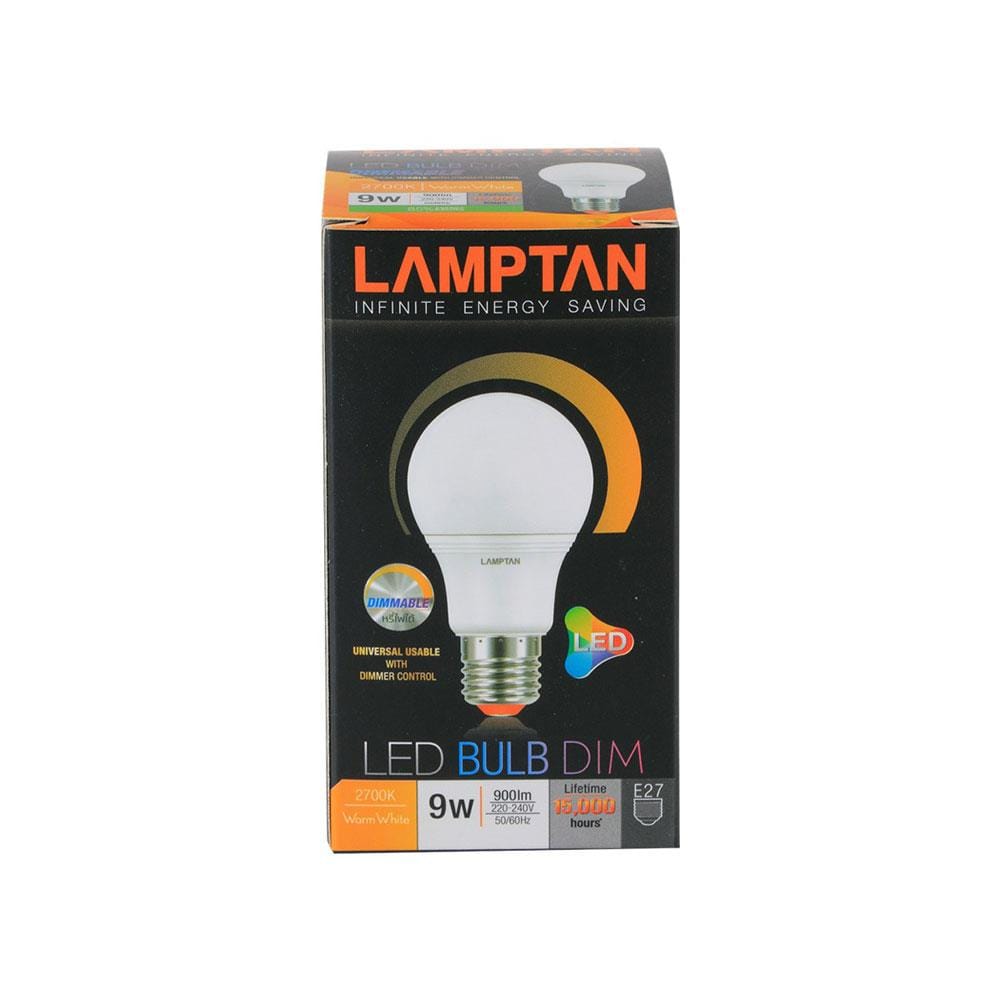 หลอด LED LAMPTAN BULB DIM 9 วัตต์ E27 WARMWHITE
