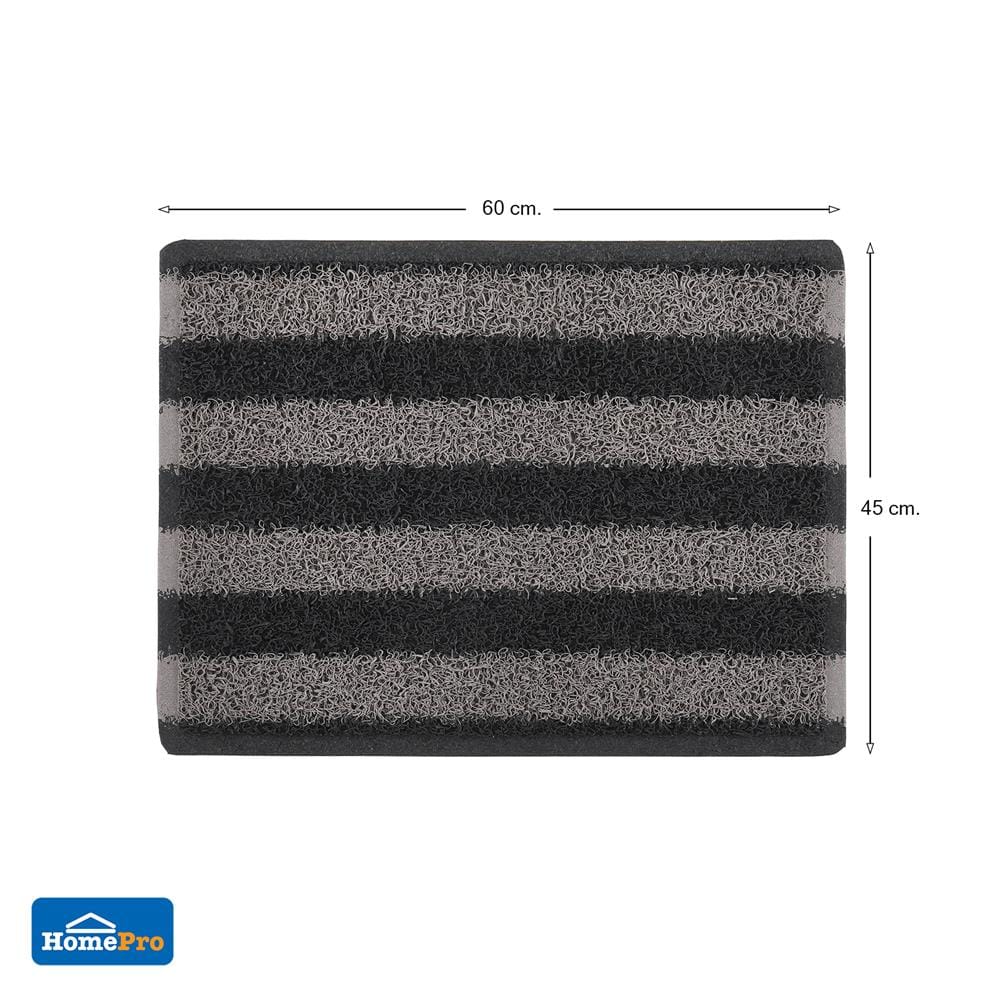 พรมเช็ดเท้าดักฝุ่น HOME LIVING STYLE CMDB11S 45X60 ซม. สีเทา/ดำ