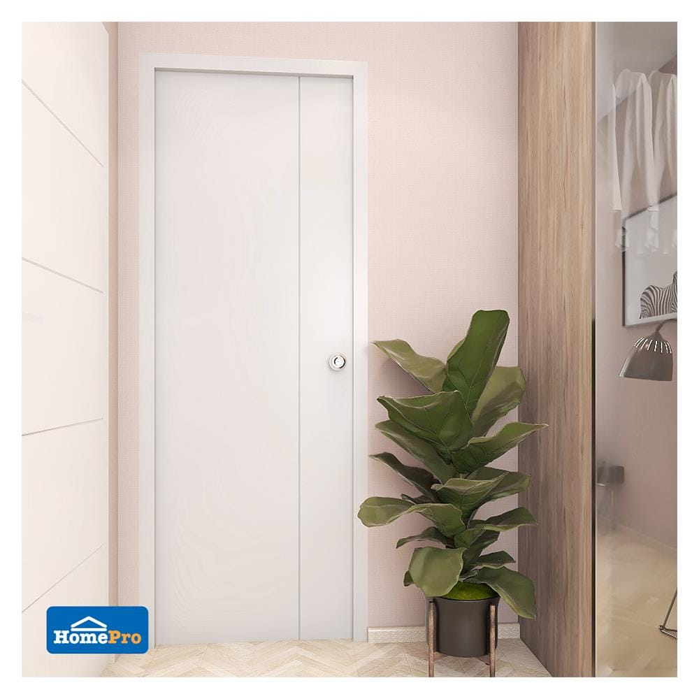 ประตูห้องน้ำ PVC AZLE GROOVE P1 70X200 ซม. สีขาว