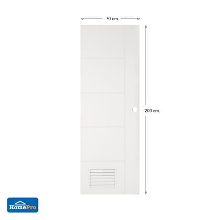 ประตูห้องน้ำ UPVC AZLE MD-6 เกล็ดล่าง 70X200 ซม. สีขาว เจาะลูกบิด_5