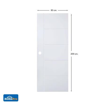 ประตูภายนอก UPVC AZLE MD-6 80X200 ซม. สีขาว เจาะลูกบิด_5