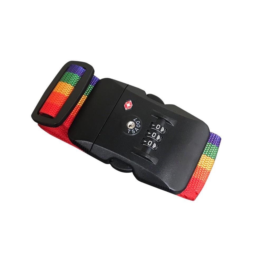 สายรัดกระเป๋าเดินทาง รหัส TSA GLOBAL PADLOCK TOURNIQUET สีรุ้ง