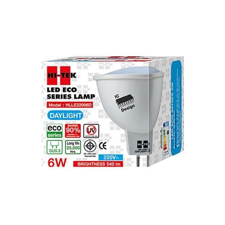 หลอดไฟ LED HI-TEK ECO MR16 220 โวลต์ 6 วัตต์ DAYLIGHT GU5.3 สีขาว_1