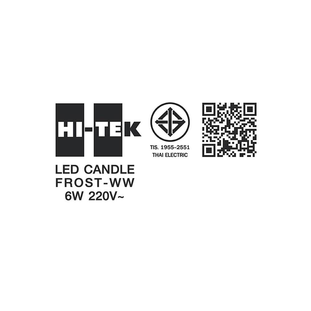 หลอด LED HI-TEK CANDLE 6 วัตต์ WARMWHITE E14