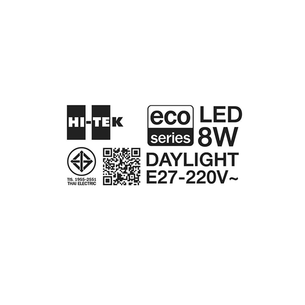 หลอดไฟ LED HI-TEK ECO สปอทไลท์ 8 วัตต์ DAYLIGHT E27 สีขาว