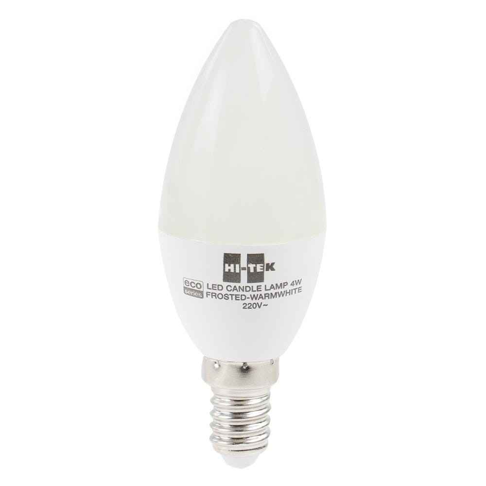หลอดไฟ LED HI-TEK หลอดจำปา ECO CANDLE 4 วัตต์ WARMWHITE E14 สีเหลือง