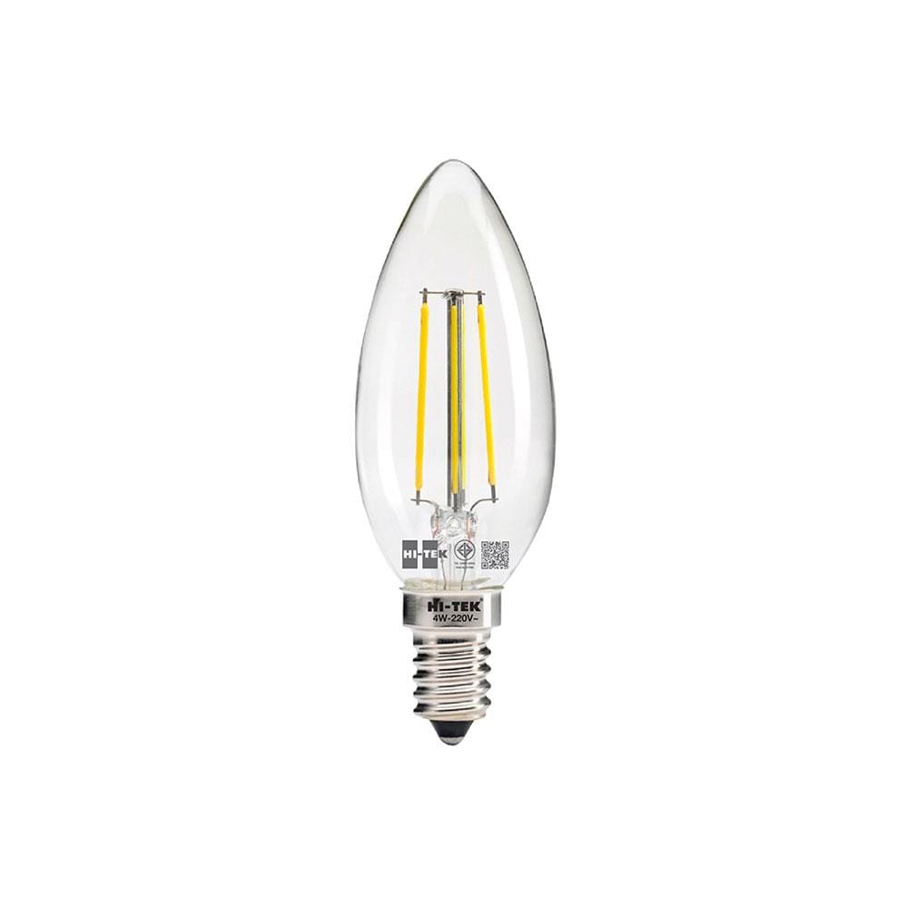 หลอด LED HI-TEK FILAMENT CANDLE 4 วัตต์ E14 สีเหลือง