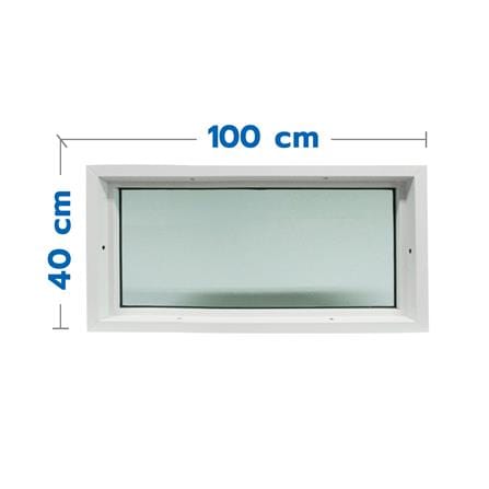 ช่องแสงหน้าต่าง UPVC HOFFEN 100X40 ซม. สีขาว_0
