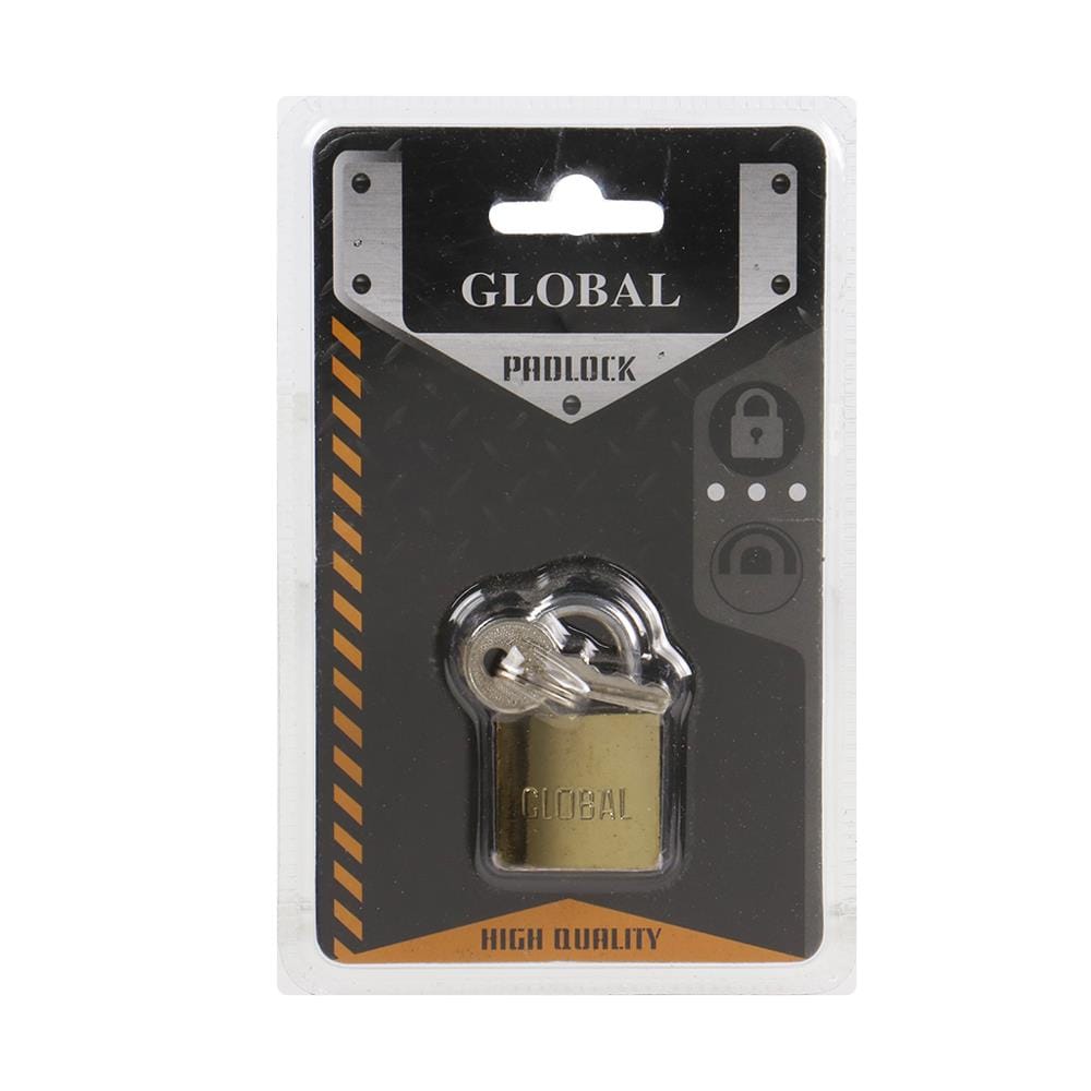 กุญแจสปริง GLOBAL 25 มม. สีทองเหลืองขัดเงา