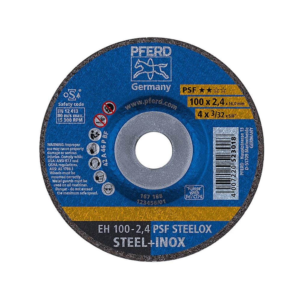ใบตัด PFERD EH100-2,4 PSF STEELOX 4 นิ้ว x 2.4 มม. สีดำ