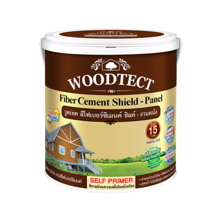 สีทาไม้ฝาไฟเบอร์ซีเมนต์ ชนิดเงา WOODTECT FT-106 สีไม้พะยุง 1 แกลลอน