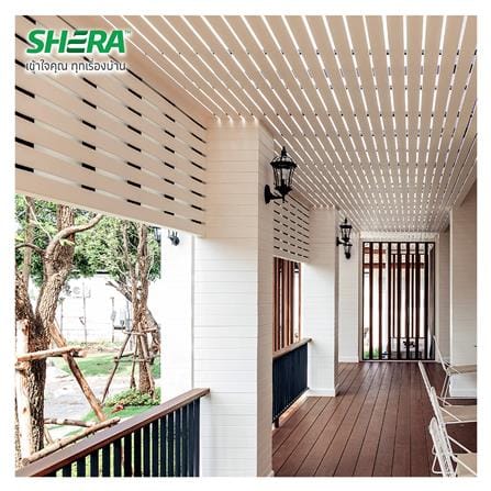 ไม้ระแนง SHERA ขอบวี ลายเสี้ยนตรง 0.8x7.5x300 ซม. สีธรรมชาติ_2