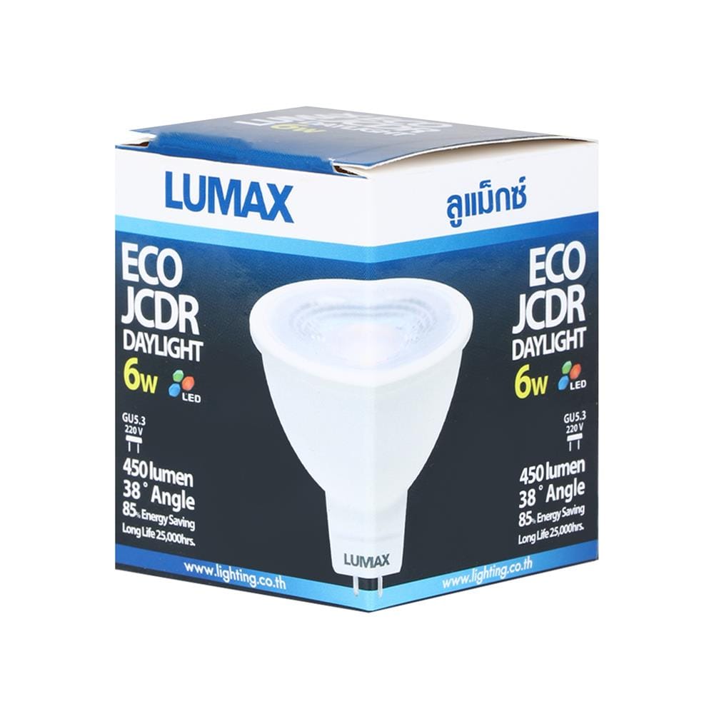 หลอด LED LUMAX MR16 EcoJDCR 6 วัตต์ DAYLIGHT GU5.3 สีขาว