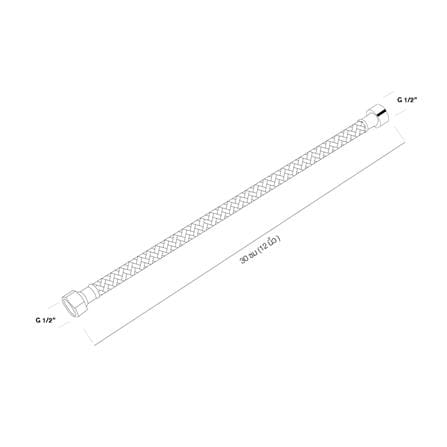 สายน้ำดีสเตนเลส น้ำอุ่น-น้ำเย็น WS PH-500/12 12 นิ้ว_2