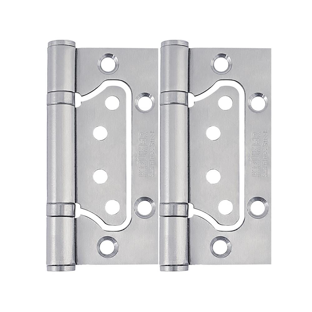 บานพับ 4x3 นิ้ว x 2 มม. KRUKER 4730 ไม่เซาะร่อง สีสเตนเลส (แพ็ก 2 ชิ้น)