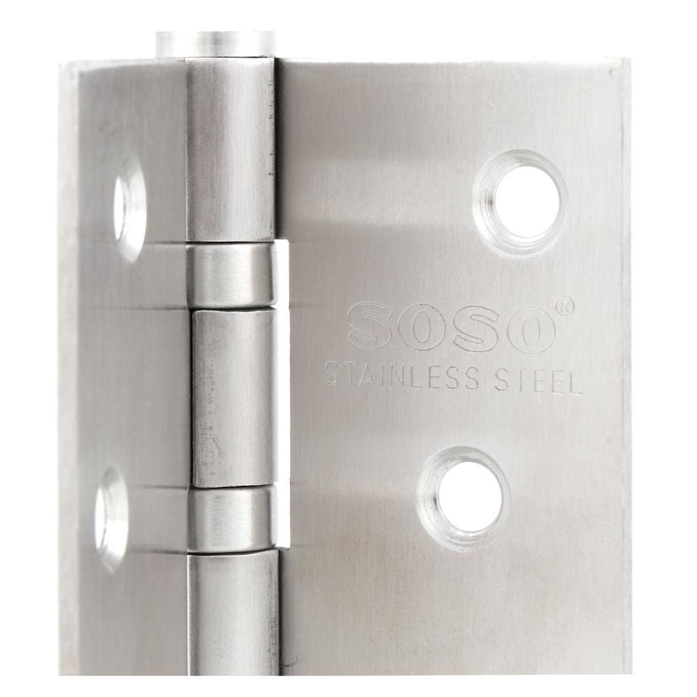 บานพับ 4X3 นิ้ว X 1.8 มม. SOSO 4318 สีสเตนเลส (แพ็ก 4 ชิ้น)
