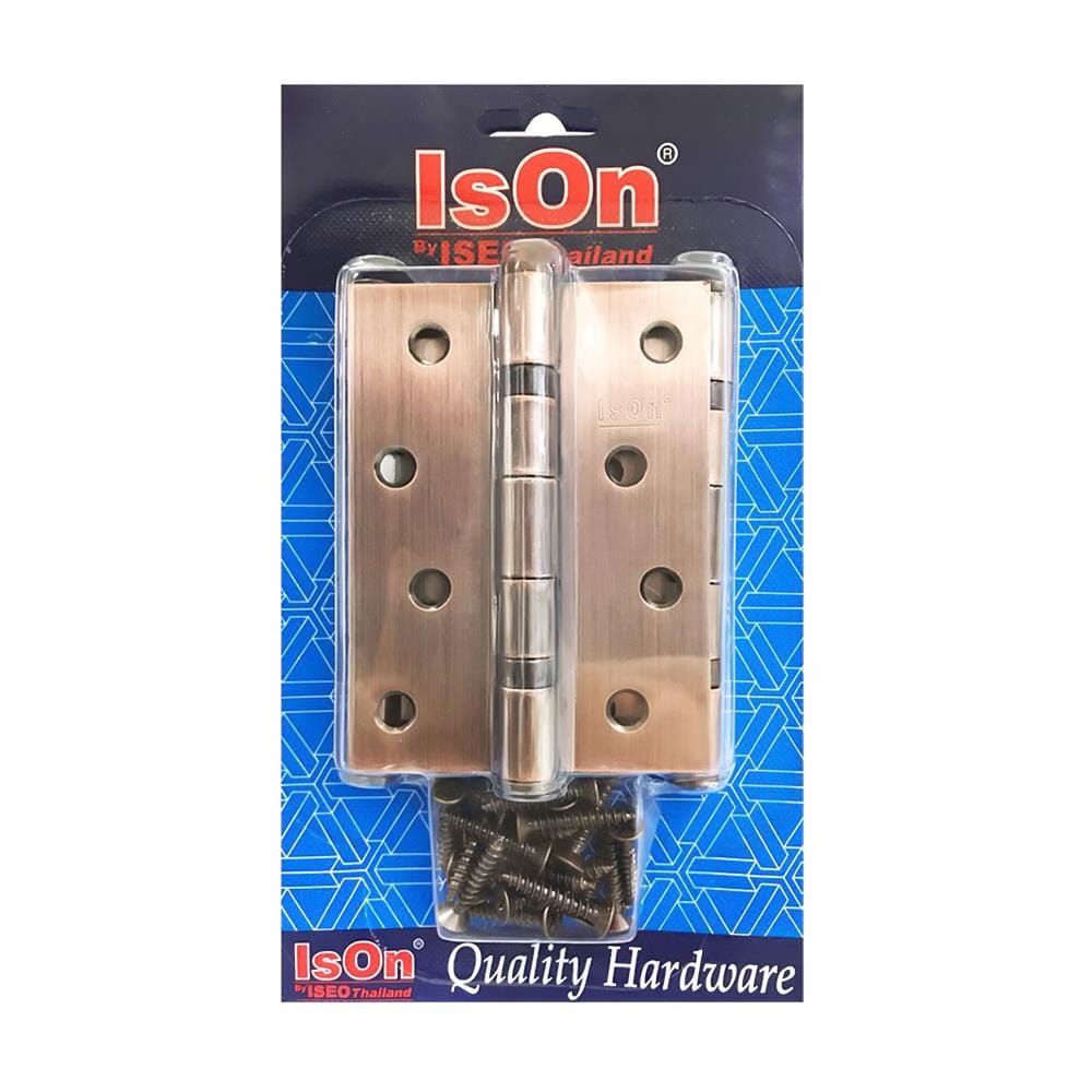 บานพับ 4x3 นิ้ว x 2 มม. ISON NO.511413 สีทองแดงรมดำ (แพ็ก 3 ชิ้น) 1 แถม 1