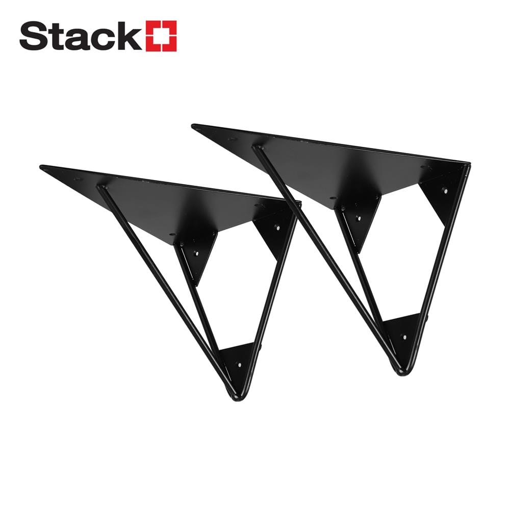 แขนรับชั้นเหล็กสามเหลี่ยม STACKO 15x20x15 ซม. สีดำด้าน