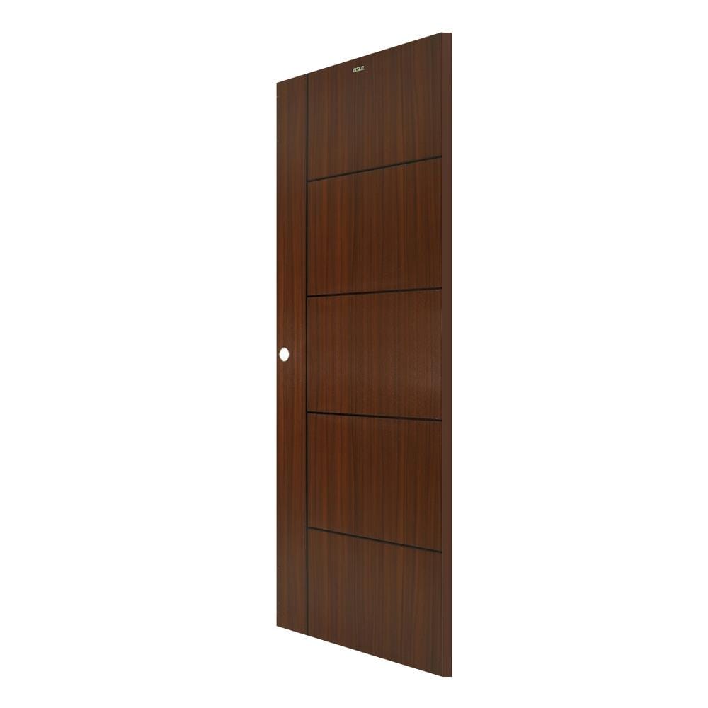 ประตูภายใน UPVC AZLE LT-06 80X200 ซม. สี BROWNIE OAK เจาะลูกบิด