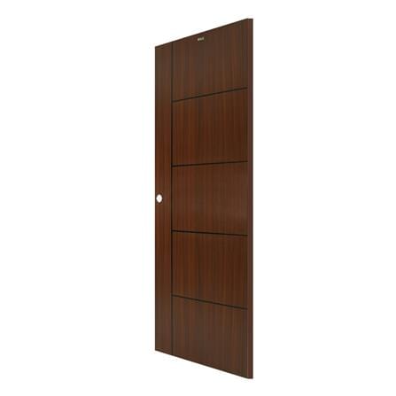 ประตูภายใน UPVC AZLE LT-06 80X200 ซม. สี BROWNIE OAK เจาะลูกบิด_1