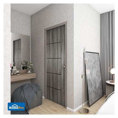 ประตูภายใน AZLE LT-06 80X200 ซม. สี DARK GREY เจาะลูกบิด_3