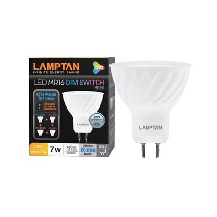 หลอด LED LAMPTAN MR16 DIM SWITCH 7 วัตต์ WARM WHITE E27_1