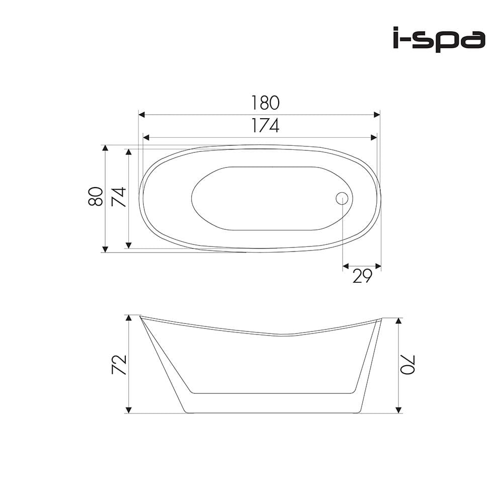 อ่างอาบน้ำ I-SPA BD-BAL001 180 ซม. สีขาว