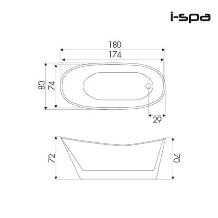 อ่างอาบน้ำ I-SPA BD-BAL001 180 ซม. สีขาว_2