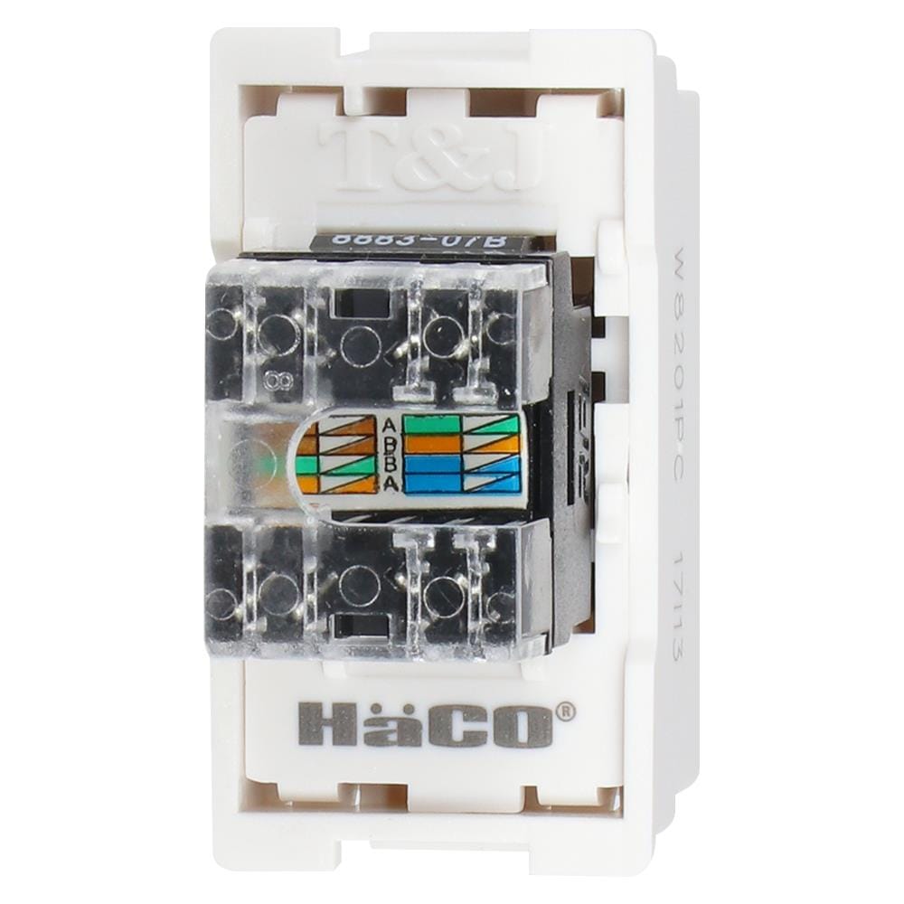เต้ารับคอมพิวเตอร์ HACO CAT5E W8201PC สีขาว