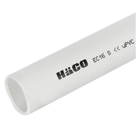 ท่อตรง PVC HACO 16MM EC16 2.90M  สีขาว