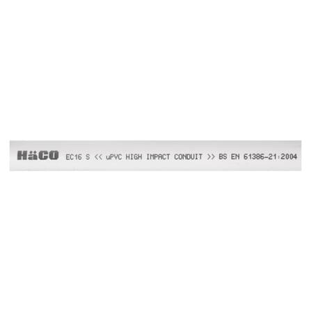 ท่อตรง PVC HACO 16MM EC16 2.90M  สีขาว_1