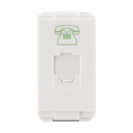 เต้ารับโทรศัพท์ HACO 6P/4C W8201TU สีขาว