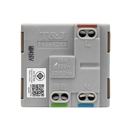 เต้ารับเดี่ยว 3 ขา HACO TJ-W8416V-ST สีแม็ทแบล็ค_2