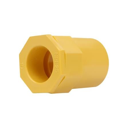 ข้อต่อเข้ากล่อง PVC ตราช้างNPI 1 นิ้ว สีเหลือง