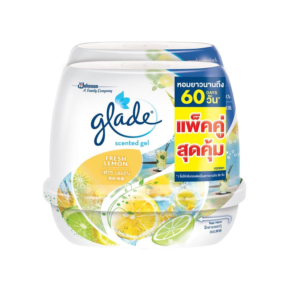 เจลปรับอากาศ GLADE SCENTED 180 กรัม เฟรชเลมอน 1+1