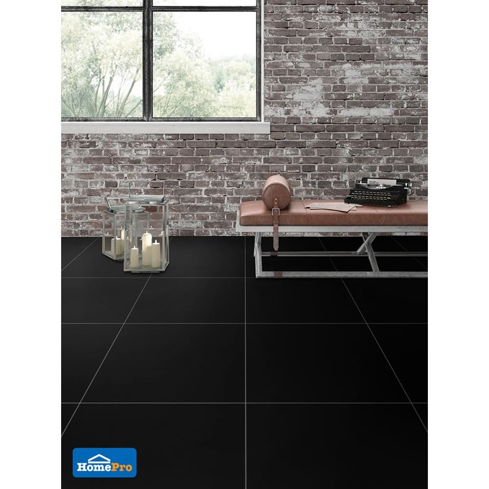 กระเบื้องพื้นพอร์ซเลน 60x60 ซม. ทริปเปิ้ล แบล็ค 1.44M2