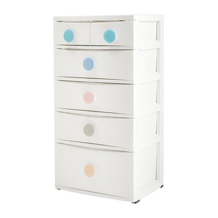ตู้ลิ้นชัก 5 ชั้น STACKO D10 56x45x112 ซม. สีขาว