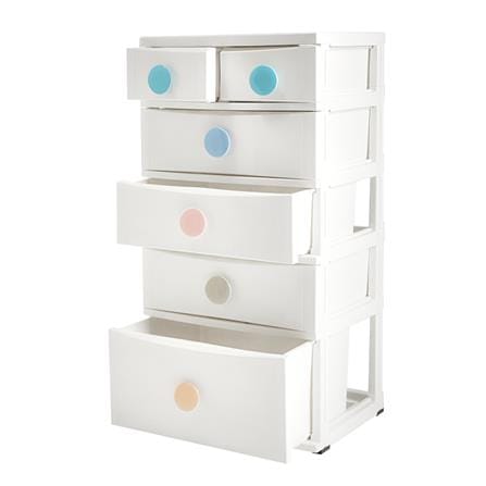 ตู้ลิ้นชัก 5 ชั้น STACKO D10 56x45x112 ซม. สีขาว_2