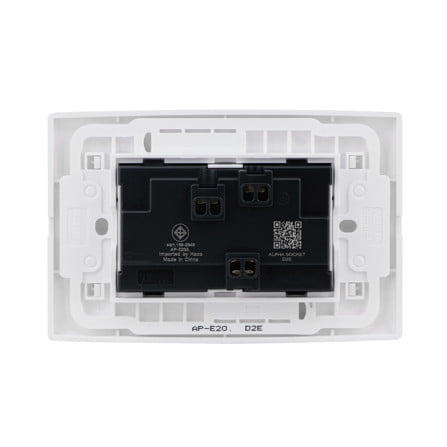 ชุดเต้ารับคู่ 3 ขากลมแบน HACO AP-E20 สีขาว_3