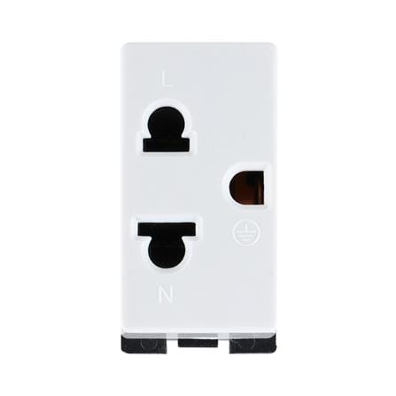 เต้ารับเดี่ยว 3 ขา HACO AP-E132 สีขาว