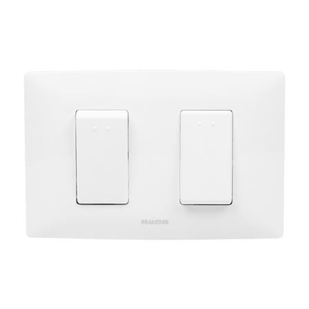ชุดสวิตช์ 1 ทาง 2 ช่อง HACO AP-S21 สีขาว