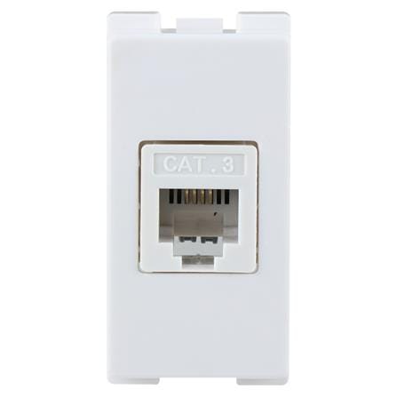 เต้ารับโทรศัพท์ HACO 6P/4C AP-P024 สีขาว