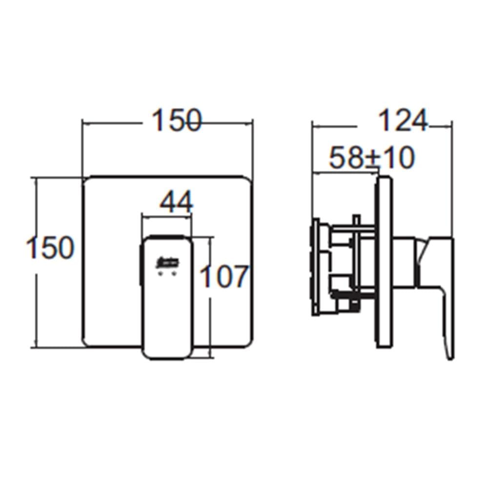 วาล์วฝังกำแพงผสม AMERICAN STANDARD A-1322-500B