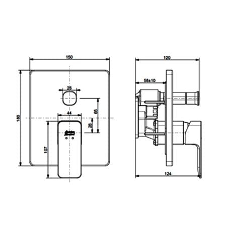 วาล์วฝังกำแพงผสม AMERICAN STANDARD A-1321-400B_1